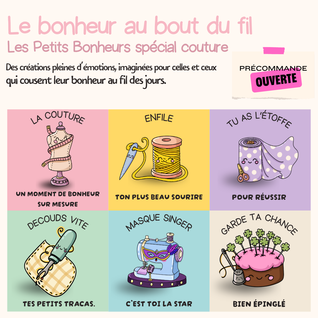 Précommande "Petits Bonheurs" amoureux de la couture.