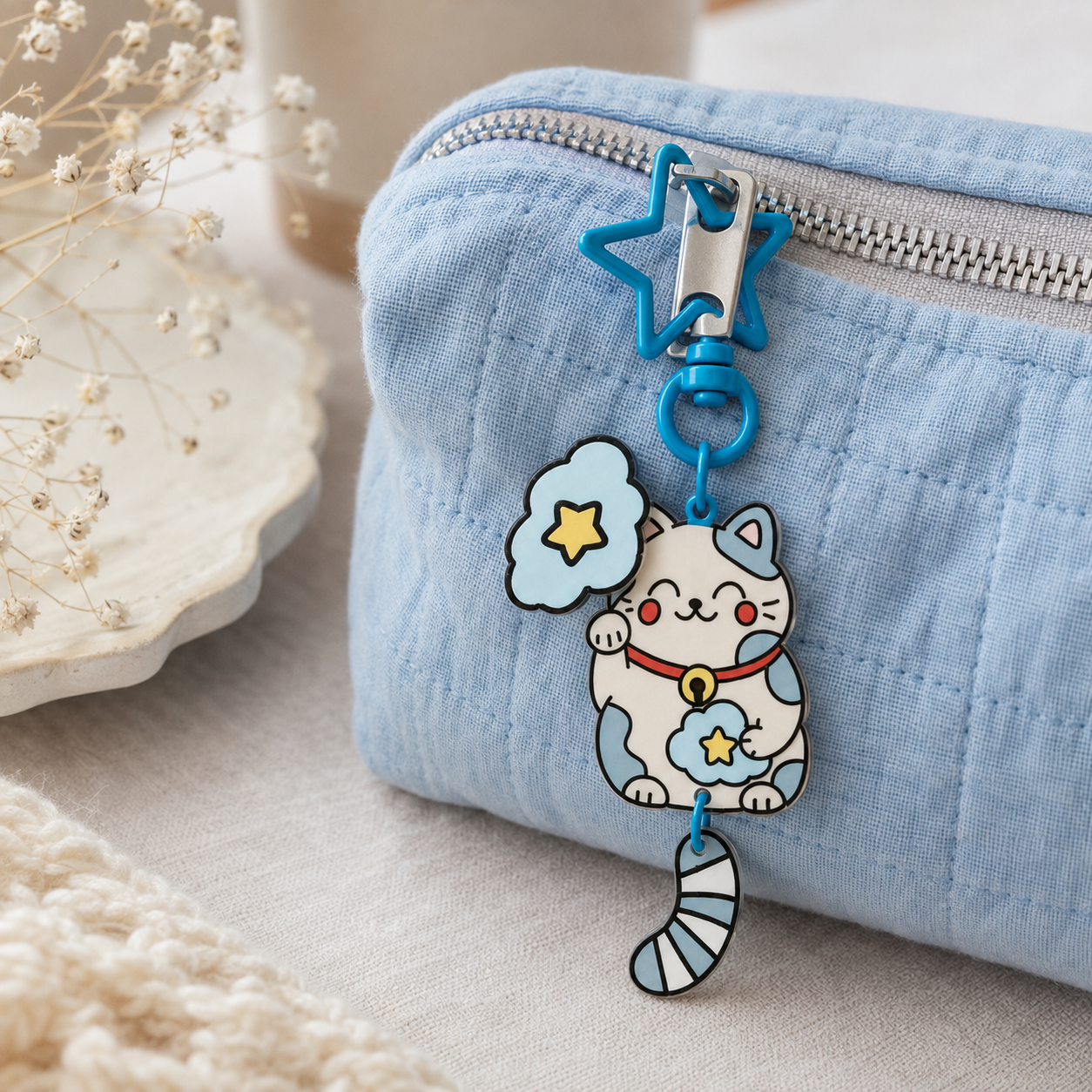 Porte-clé-Bijoux de sac Maneki Neko – Sérénité