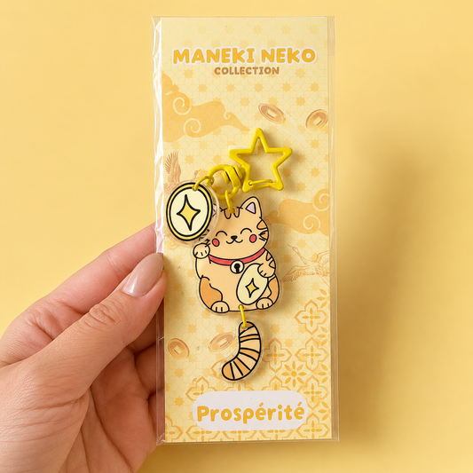 Porte-clé- bijoux de sac Maneki Neko – Prospérité