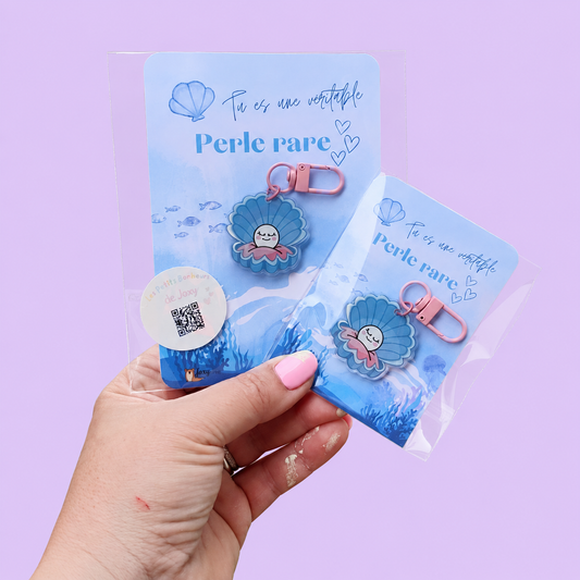 Porte clé et bijoux de sac- TU ES UNE VERITABLE PERLE RARE