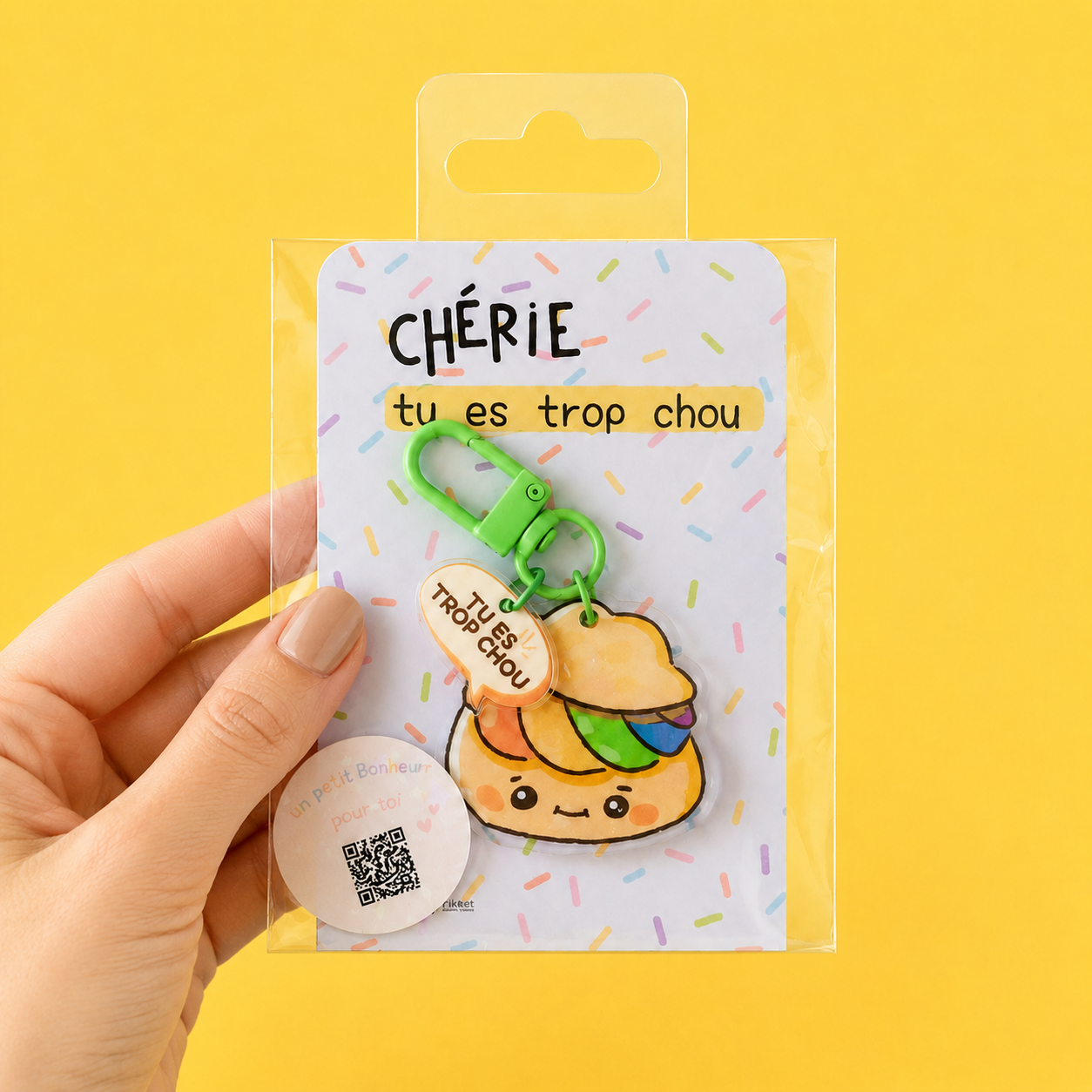 Porte clé Bijoux de sac TU ES TROP CHOU.