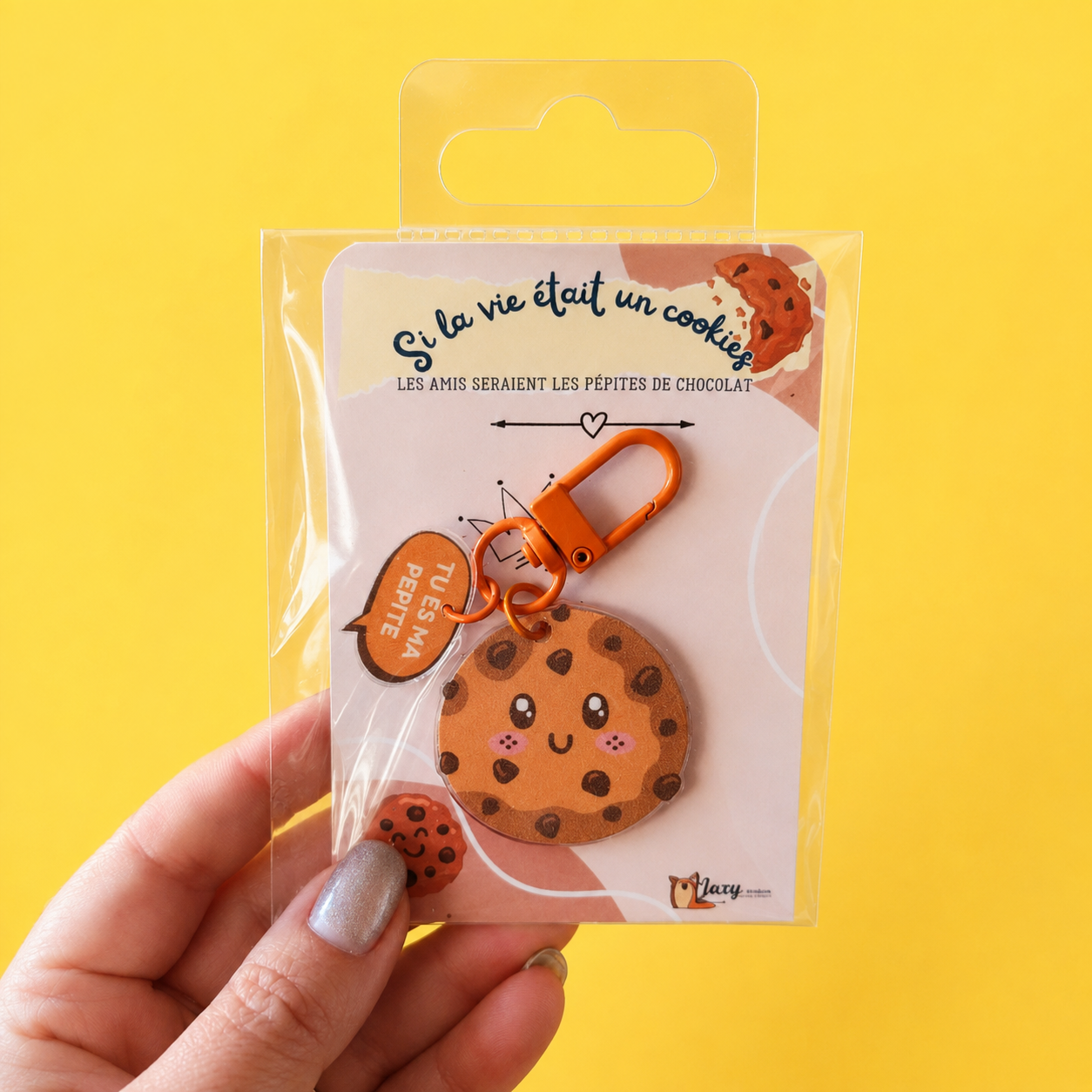 porte clé Bijoux de sac SI LA VIE ETAIT UN COOKIES LES AMIS SERAIENT LES PEPTITES DE CHOCOLAT.
