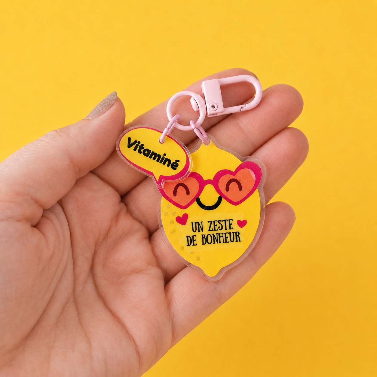 Porte clé-Bijoux de sac UN ZESTE DE BONHEUR.