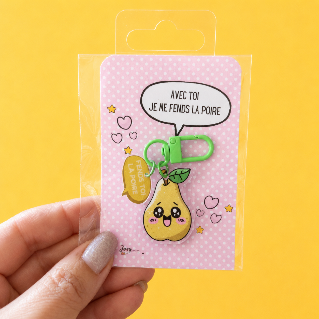 Porte clé-Bijoux de sac AVEC TOI JE ME FENDS LA POIRE.Porte-clés poire kawaii – Je me fends la poire | Joxy