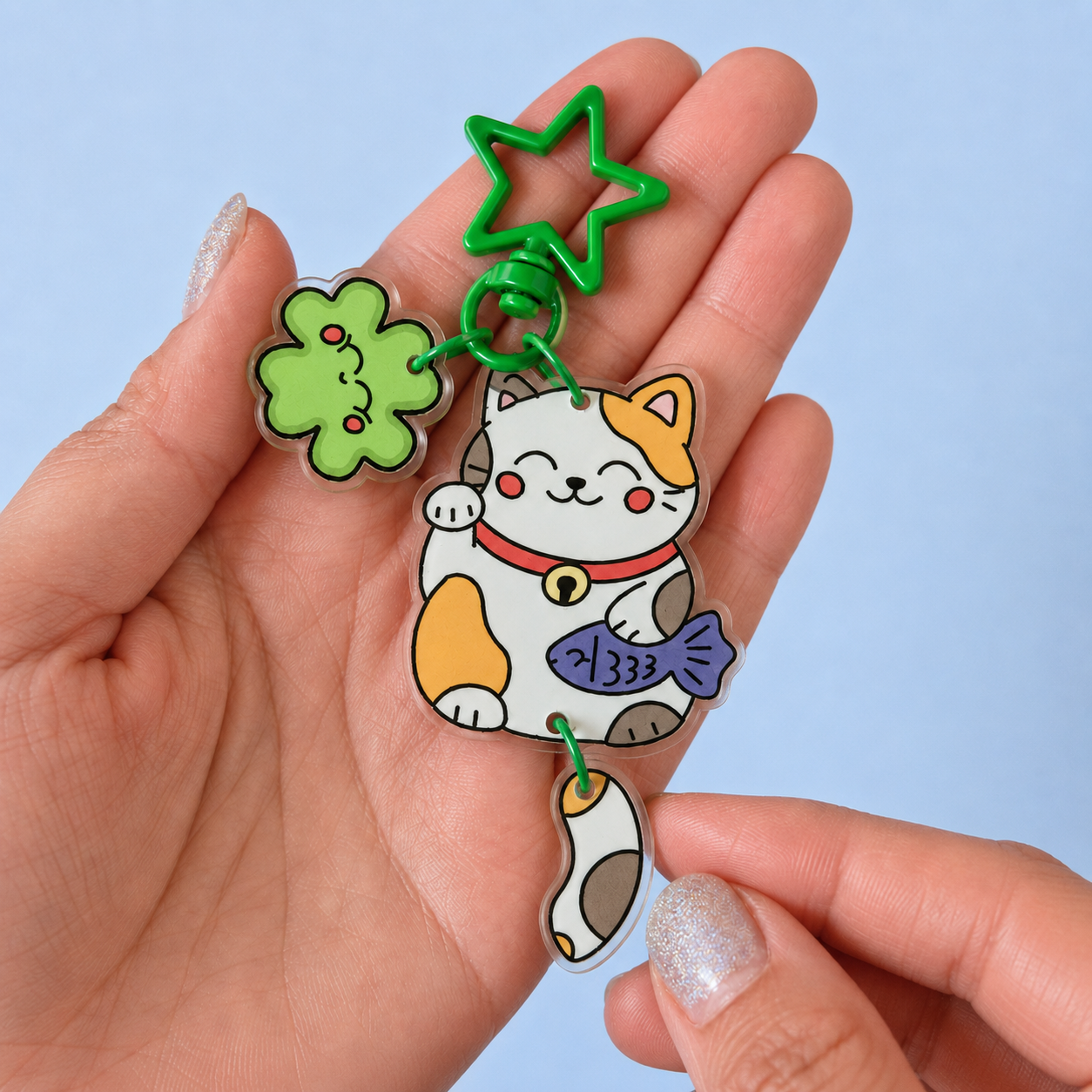 Porte-clé- Bijoux de sac Maneki Neko – Chance