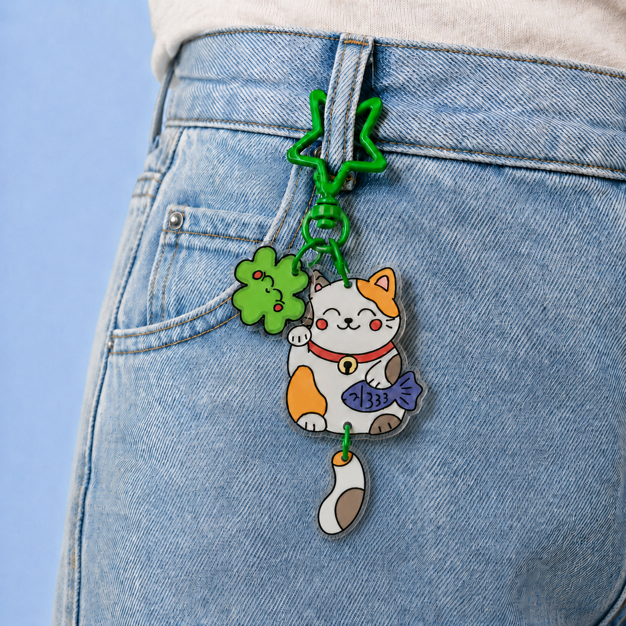 Porte-clé- Bijoux de sac Maneki Neko – Chance